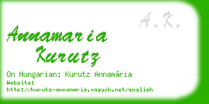 annamaria kurutz business card